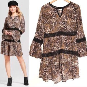 SOLD - Knox Rose Bell Sleeve Boho Style Tie Dress